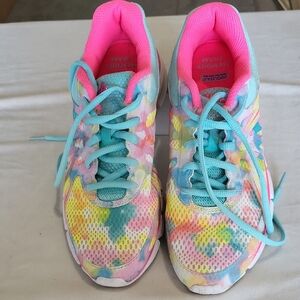 Womens Multicolor Tie-Dye Athletic Sneakers - Pink & Blue 3002